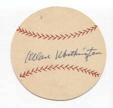 Al Worthington Signed Paper Baseball Autograph Signature 1954 New York Giants