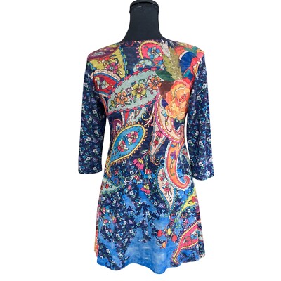 AMMA Made in LA 3/4 Sleeve Floral Print Flare Dress Sz S 70's Style Hippie  Boho | eBay