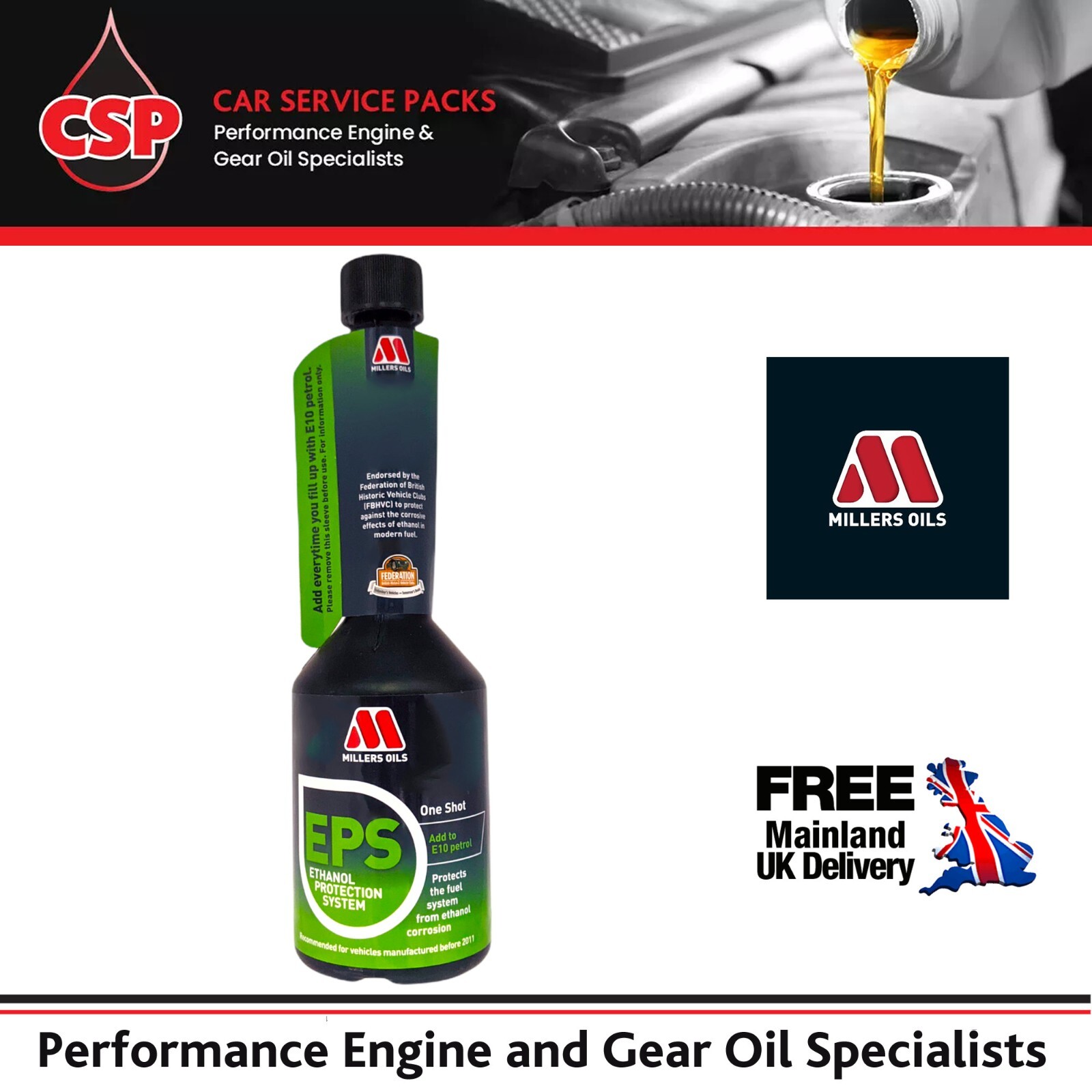 Millers Oils EPS Ethanol Protection Fuel Additive. E10 Protection. 250