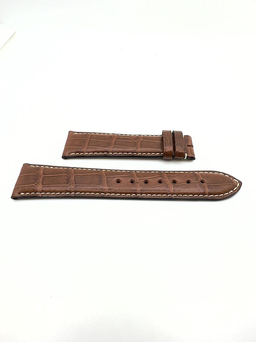 Genuine Zenith Brown Alligator Leather Watch Band Strap 21mm