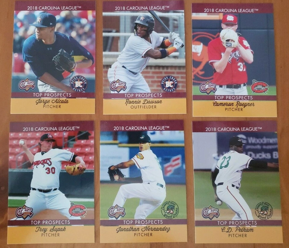2018 Carolina League Top Prospects SINGLE CARDS - CHOOSE YOUR PLAYER! - Image 2 of 4