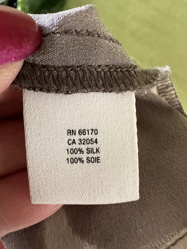Maeve Grey and White Silk Tank Top Blouse Size 10 - Picture 6 of 7