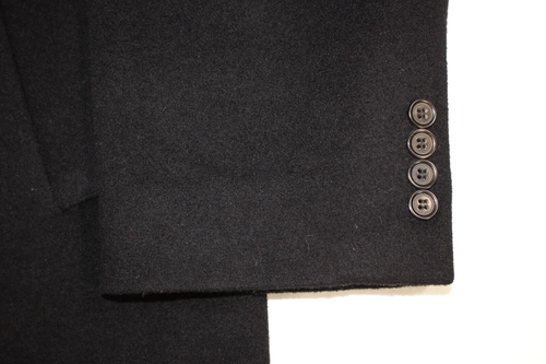 Chaps Ralph Lauren Wool Blend Overcoat Men's 44 R Long Topper Heavy Black - Picture 2 of 13