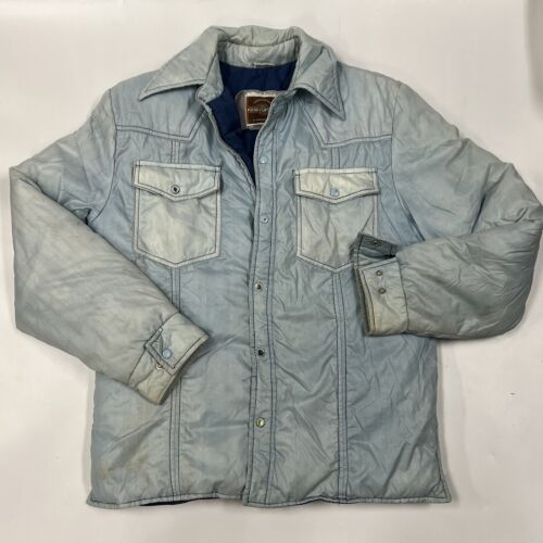 Veste tampon vintage rare pionnière bleu ciel moyen veste décontractée années 70 années 80 - Photo 1/20