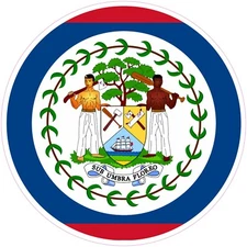 (NOT A PATCH) Belize Country Round Shape Flag Heat Transfer Vinyl Iron On HTV