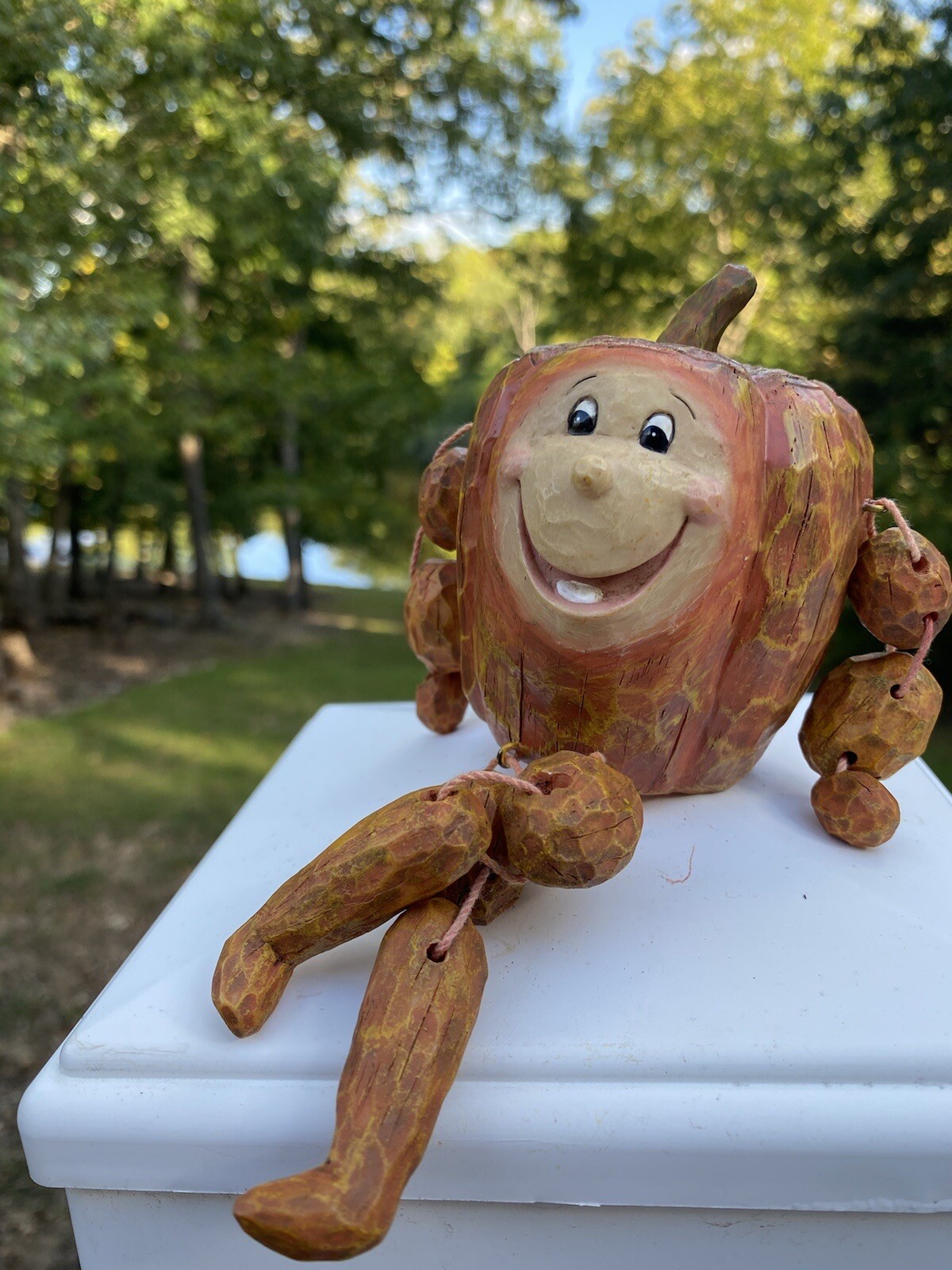 Vintage Vegetable Shelf Sitter Anthropomorphic Pumpkin Resin Figurine