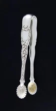 Tiffany & Co Chrysanthemum Sterling Silver Small Shell Scallop Sugar Tongs 4 1/8
