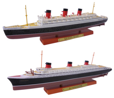 QUEEN MARY + NORMANDIE Passagierdampfer 1:1250 Schiff Boot Miniatur PA2