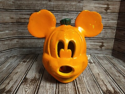 Disney Halloween Mickey Mouse Jack O Lantern Rare Light Up Pumpkin ...
