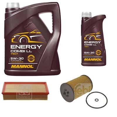 FEBI Inspektionspaket 6L MANNOL Energy Combi LL 5W-30 für VW Transporter VI