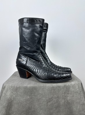 Ariane Inden Natural Python Premium Leather Boots Handmade in Spain US-6.5 EU-39