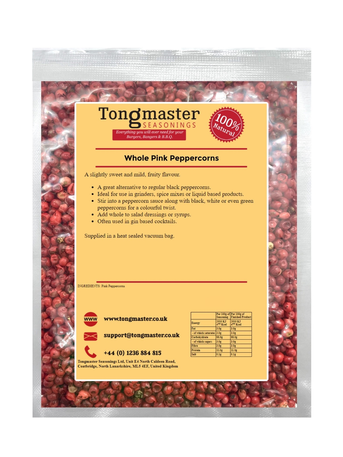 Whole Pink Peppercorns - 200g