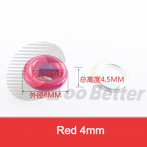 Eyelet with Washer Leather Craft Repair Grommet 4mm 4.5mm Red Yellow Blue Black - Picture 14 of 35