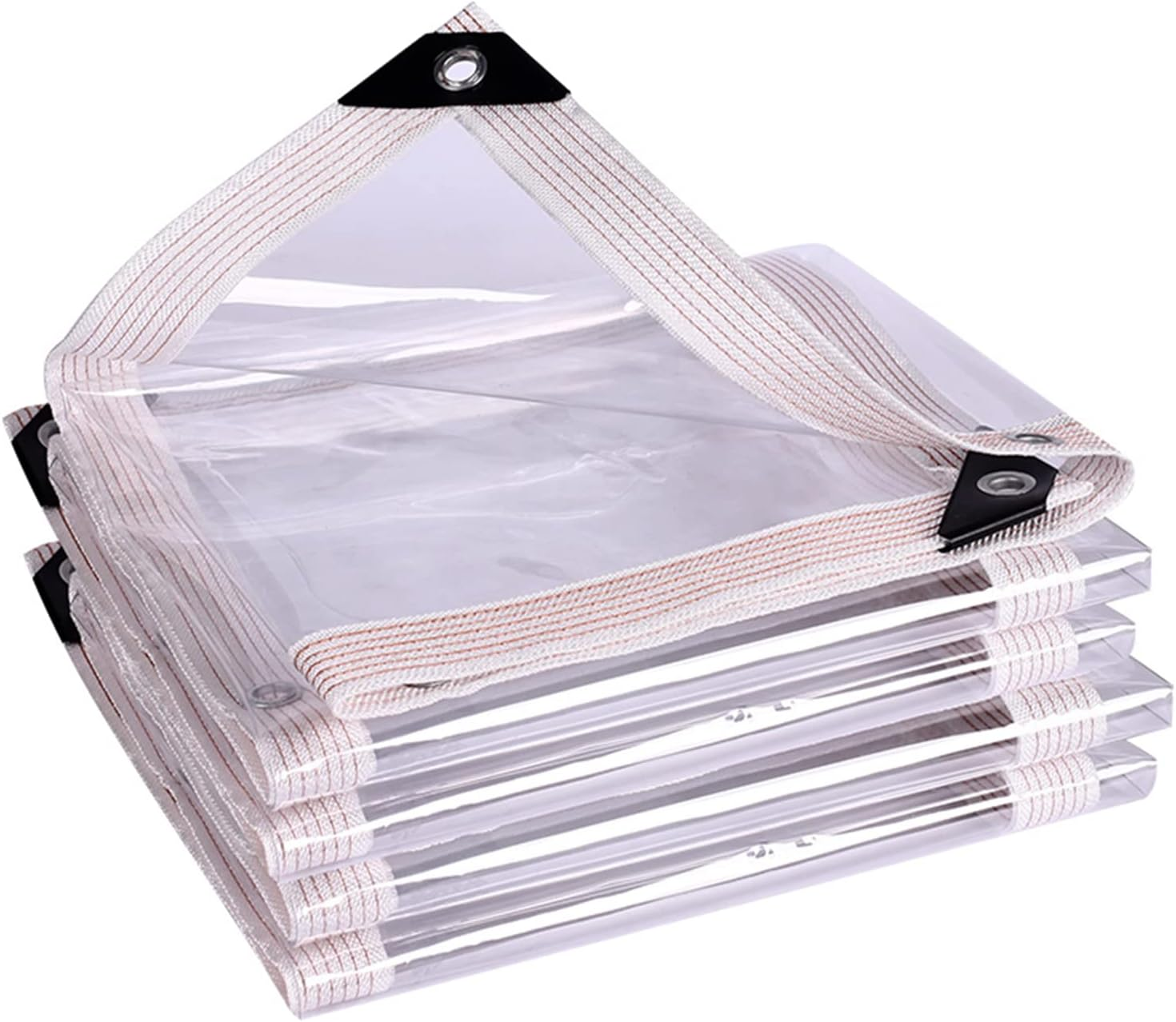 Waterproof Clear Tarp with Grommets Heavy Duty PVC Vinyl Patio