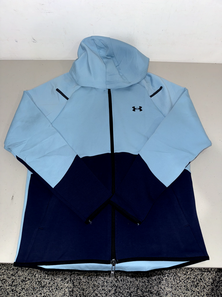 Under Armour UA Unstoppable Hoodie Blue Navy Full Zip Fleece Jacket NWT Sz M-2XL