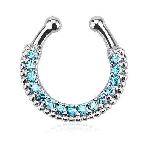 Nasenpiercing Nasenring Fake Piercing Septum Helix Kugeln Zirkonia Kristalle Strass 22382
