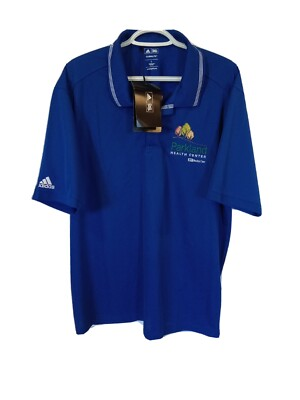 #ad NWT Adidas Climalite Mens L Blue Golf Polo Athletic Embroidered Parkland Health $6.97