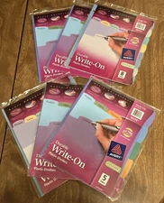 Avery Write On 5-Tab Plastic Dividers, #16174, Lot of 30 (6 pks), NEW (1162)