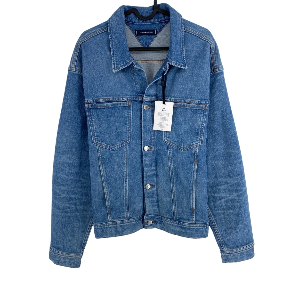 Giacca di jeans store tommy hilfiger con logo