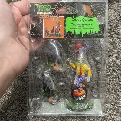 LEMAX SPOOKY TOWN GHOUL CLOWN & Black Cats Set Of 3 #02765 RARE