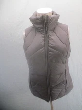 Kenneth Cole Size S Womens Brown Zip Pockets Sleeveless Full Zip Down Vest 349