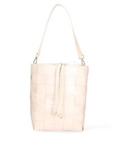 Damen Schultertasche Leder Falten mit Kordelz...
