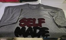 Galaxy By Harvic Gray "SELF MADE" Bling Short Sleeve Tee Shirt Size 5xl