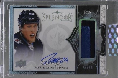 2017-18 Upper Deck Splendor Bordered 25/36 Patrik Laine #BD-PL Auto 7b5