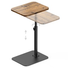 Mesa auxiliar de sofá CTable altura ajustable giratoria bandeja base de metal 15,7x11,8