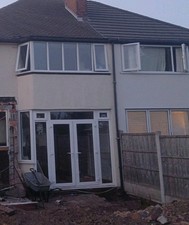 White PVC French Door Set 2 Patio Doors with 2 Windows and 2 Keys