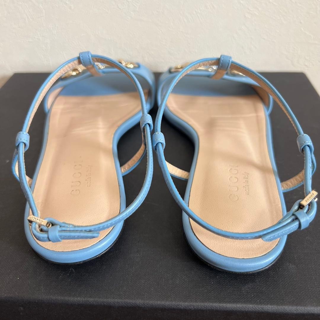Gucci Strap Flat Sandals Shoes Light Blue Size 34 US About 4 For Women thumbnail 14