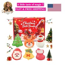 Christmas Bath Bombs for Kids Women, Handmade Bath Bomb Gift Set of 6 Fun S...