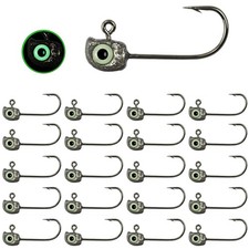50Pcs Crappie Jig Heads with Luminous Fish Eye 1/32 1/16 oz Fishing Hook Lure
