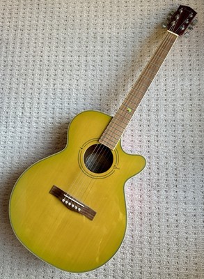 RARE 2004 Fender Electro Lounge Martini Acoustic Electric Guitar Mint Red Inlay