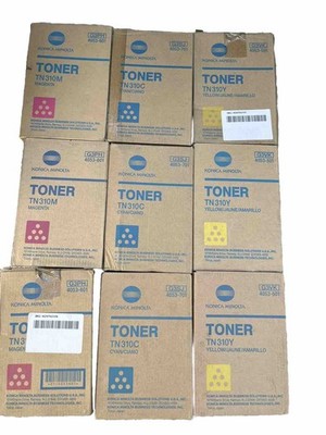 9 Pk - Konica Minolta TN310 Toner Cyan Magenta Yellow Bizhub C350 C351 C450 New