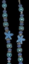 Handmade beaded eyeglass chain beach theme