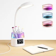 Led Desk Lamp with Pen Holder, Touch Lamps for Nightstand with 3 Color Modes, Ey
