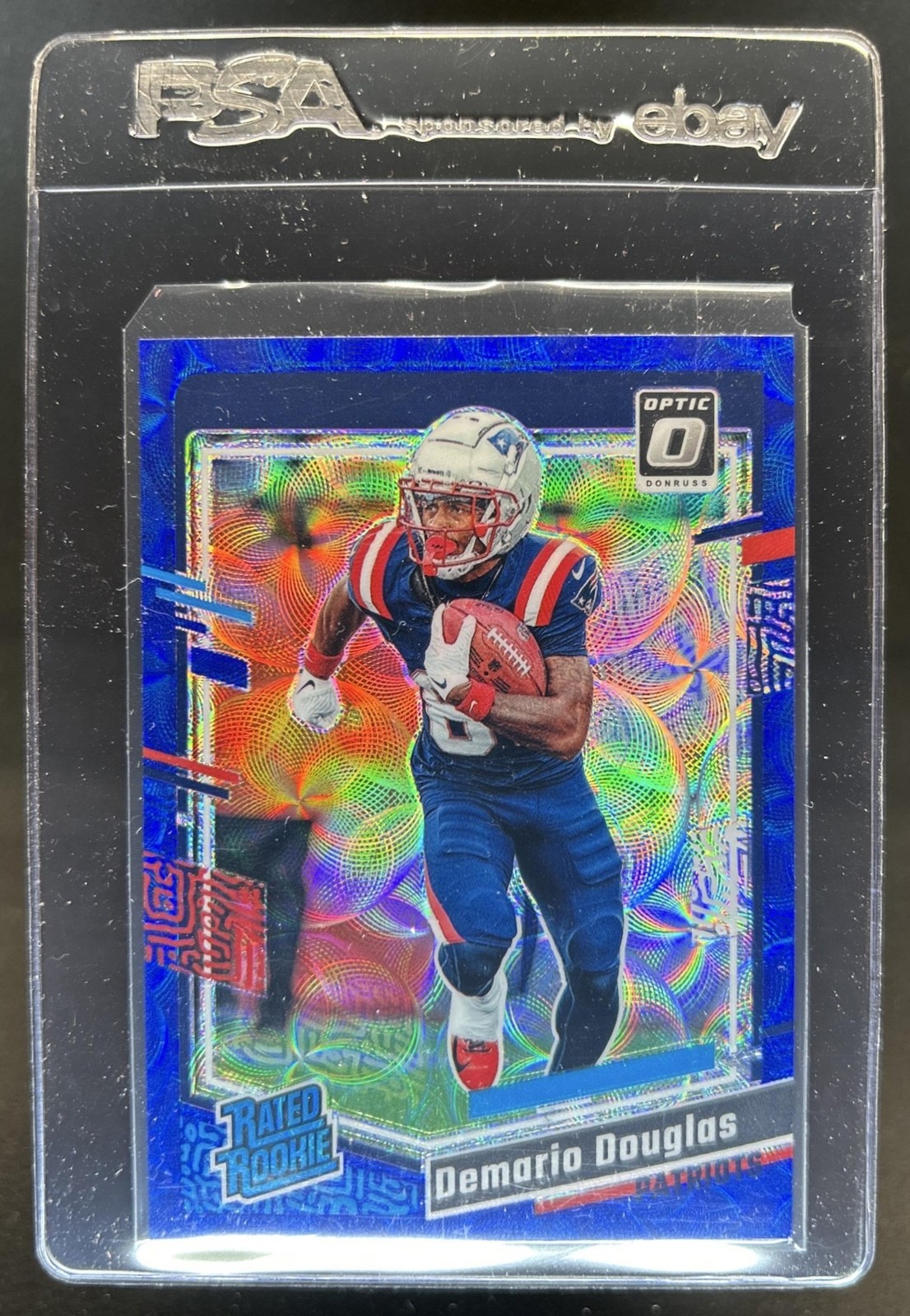 2023 Panini Donruss Optic Demario Douglas Blue Scope Prizm RC Rated Rookie #300