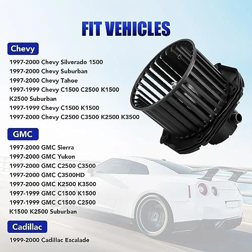 AC Blower Motor with Fan for 1997-2000 Chevy Silverado Suburban Tahoe GMC Foto 3 de 4