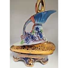 VTG Golden Whiskey Decanter 1977 Jim Beam Genuine Regal China Empty