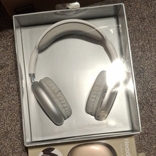 Wireless Bluetooth Headphones Silver Over-Ear Headband Built-in Mic 40mm Driver