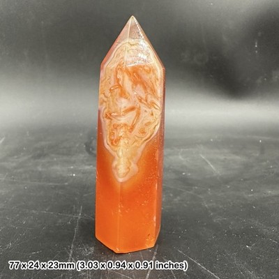 Karneol gestreift Obelisk Spitze natur gebändert Achat orange rot poliert
