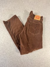 Levis 505 Corduroy Pants Brown 33x30 Straight Fit Classic Casual Mens