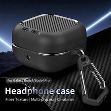 For Samsung Galaxy Buds 4 / 4 Pro Carbon Fiber Texture Case Shockproof Keychain
