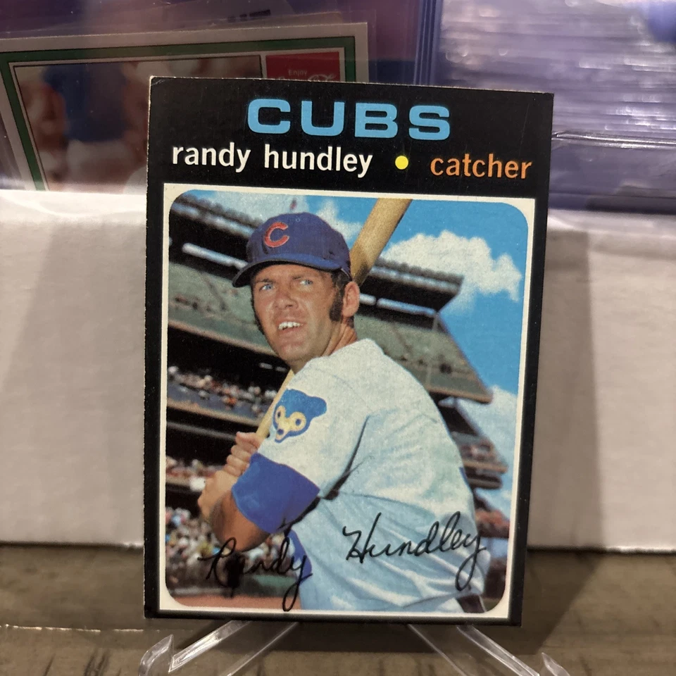 1971 Topps High #592 Randy Hundley Chicago Cubs BASEBALL Card EX+ Free Shipping - Image 2 of 4