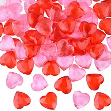 60 PCS Red Acrylic Hearts for Table Scatter Home Decoration Vase Fillers