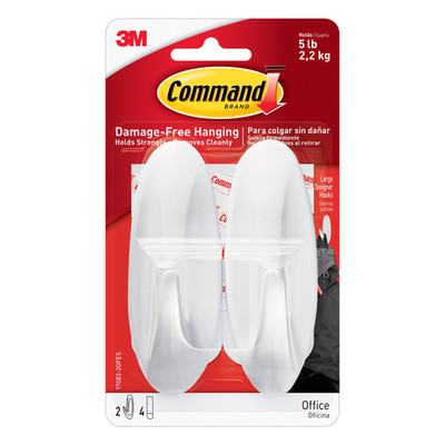Command Large Designer Hooks [Removable]: 2-pack (White) 17083AO-2ESF