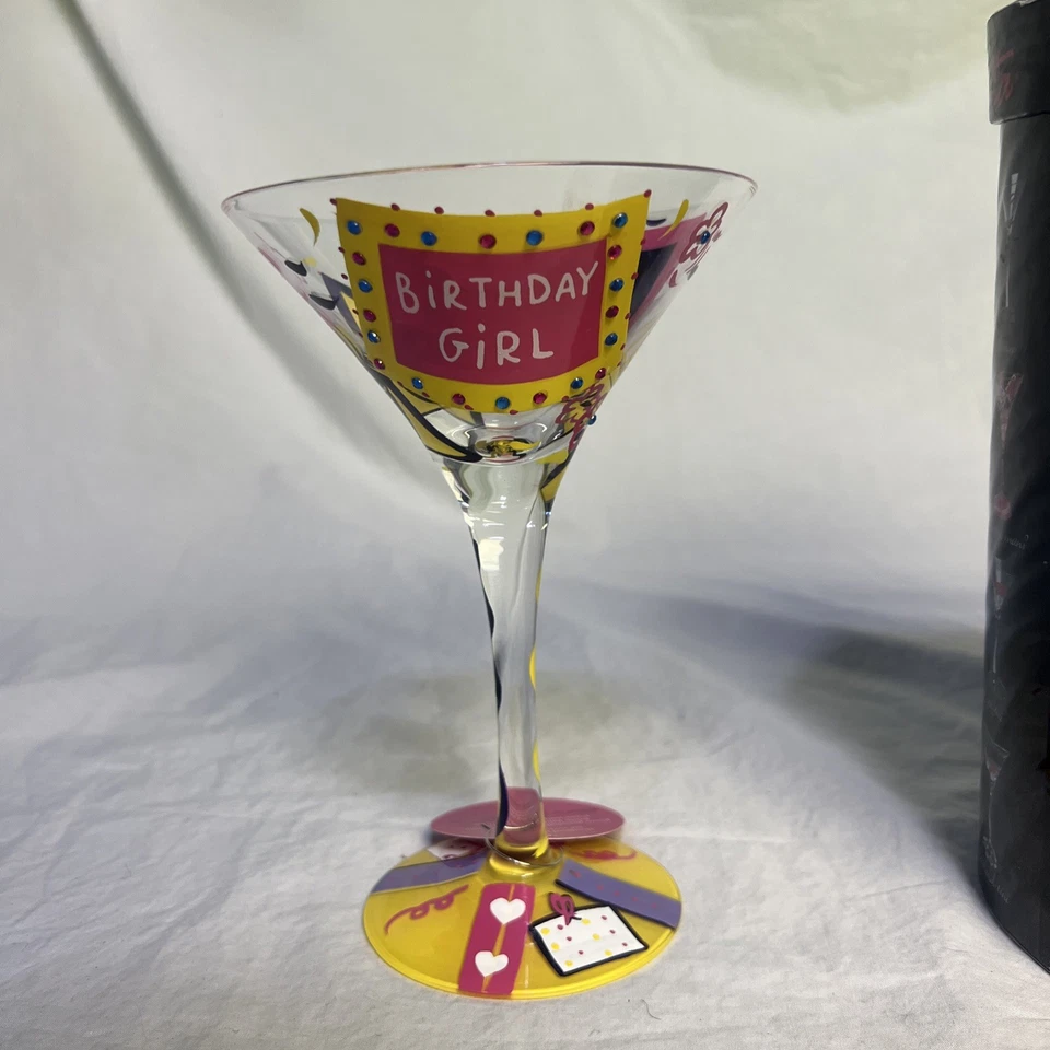 CHICA DE CUMPLEAÑOS Lolita pintada a mano me encanta mi copa de cóctel Martini Santa Bárbara Foto 3 de 4