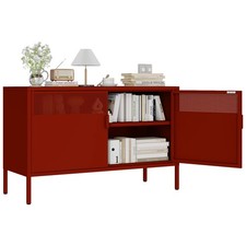 Metal Storage Cabinet,2 Door TV Stand, Metal Mesh Accent Cabinet