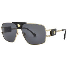 New Versace Men's Sunglasses VE2251 100287 Gold Dark Grey 63mm